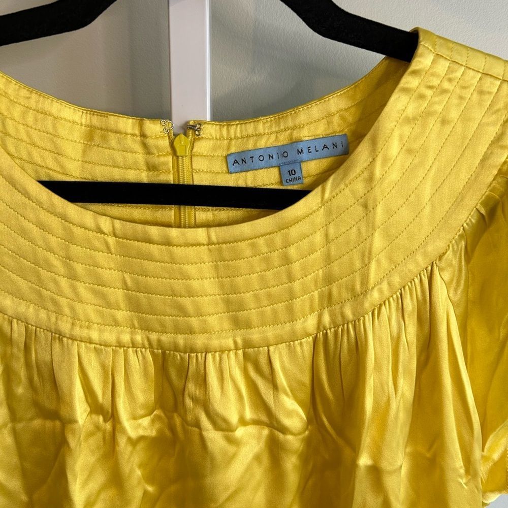 Antonio Melani Yellow Short Sleeve Mini Dress - Picture 2 of 3